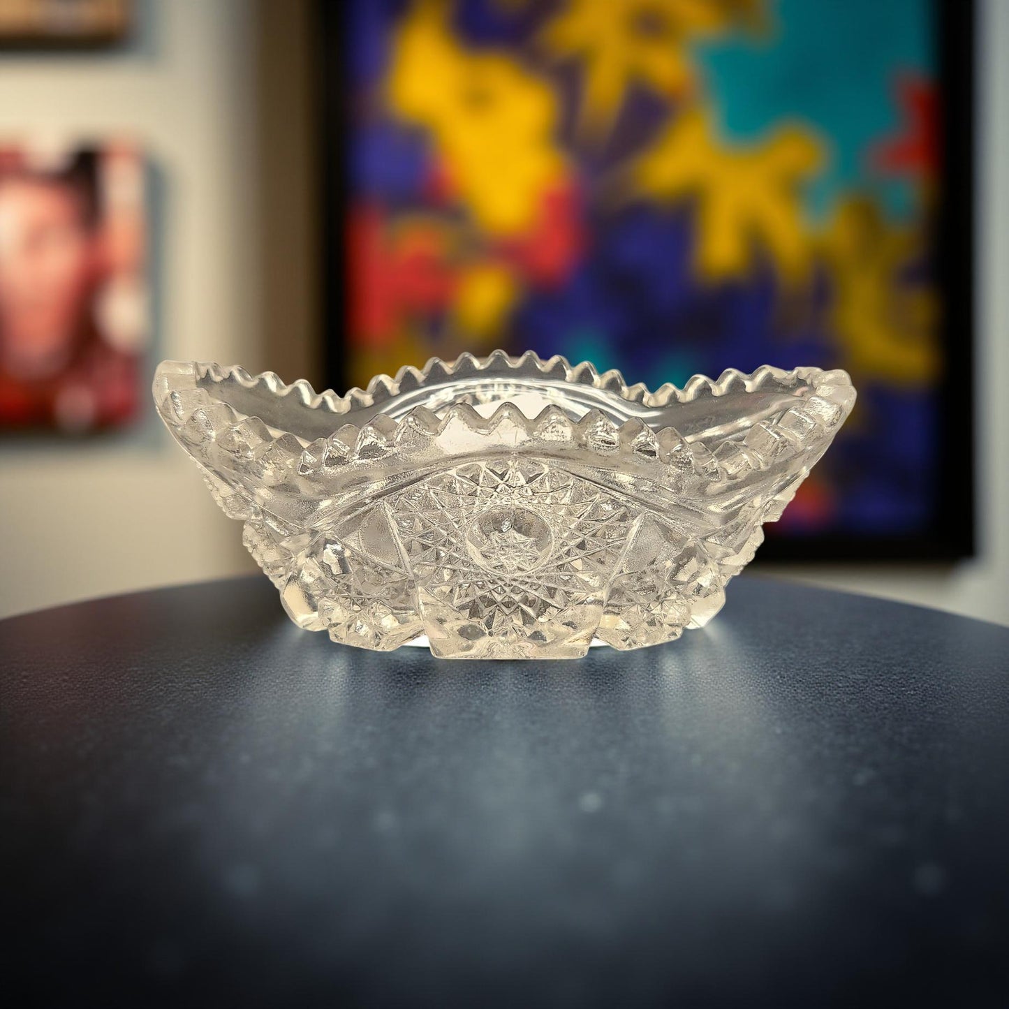 Vintage Sawtooth Edge Imperial Glass Relish Dish - Elegant Table Decor