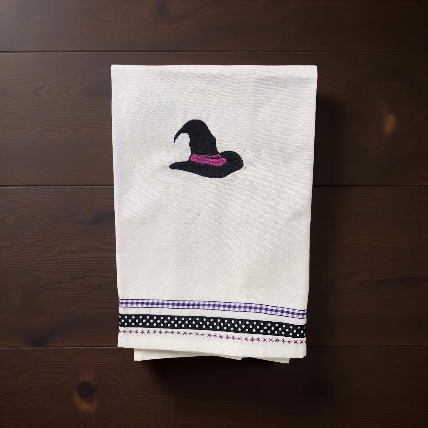 Hand-Crafted Embroidered Halloween Hand Towels