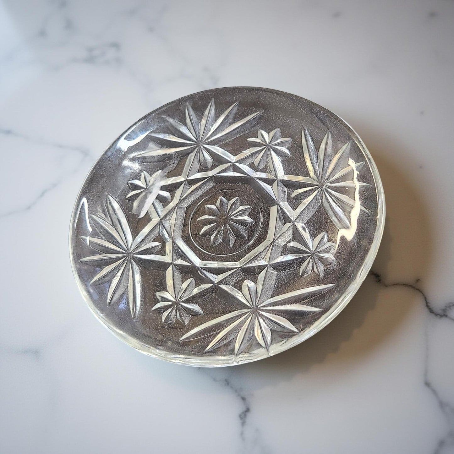 Classic Anchor Hocking Star of David Crystal Coaster