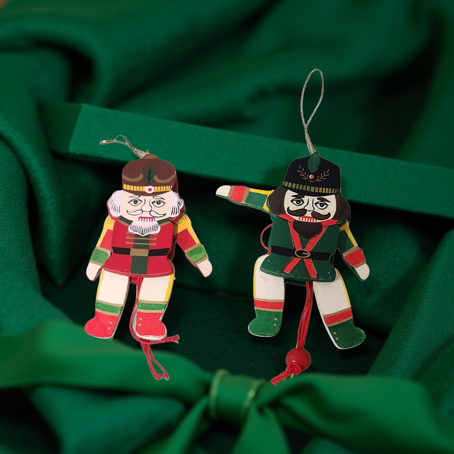 Vintage Nutcracker Motion Ornaments - Set of 2