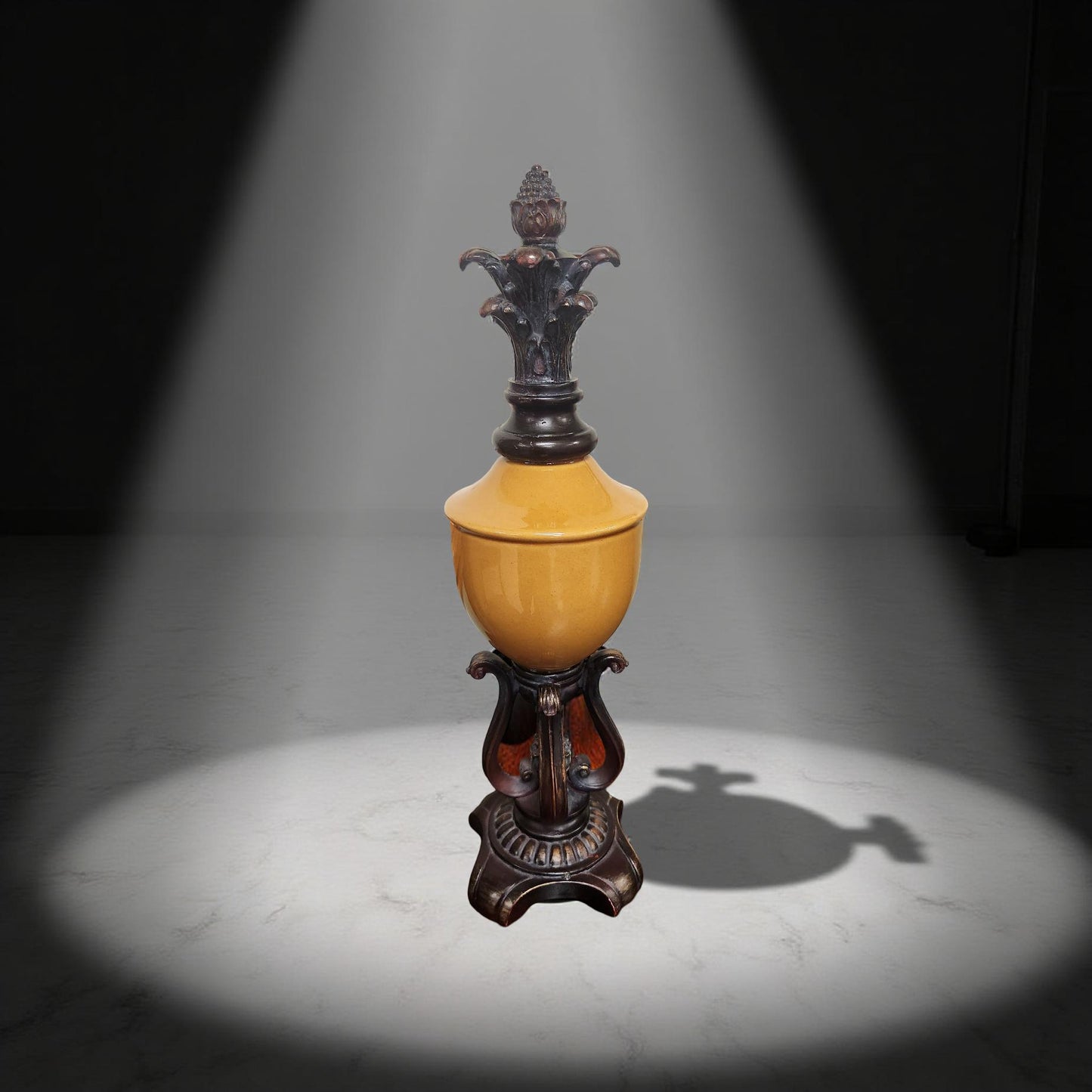 Artistic Ceramic and Wood Pineapple Sculpture for Home Decor