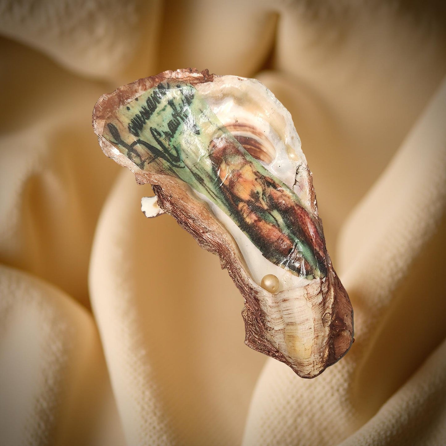 Decorative Louisiana Oyster Shell Art - Hand-crafted