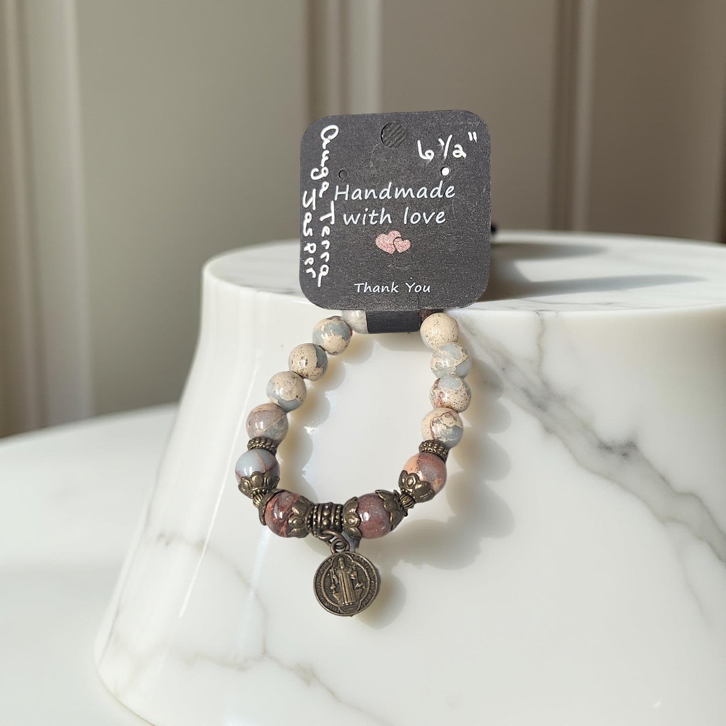 Unique Auga Terra Jasper Bracelet - Handmade Jewelry