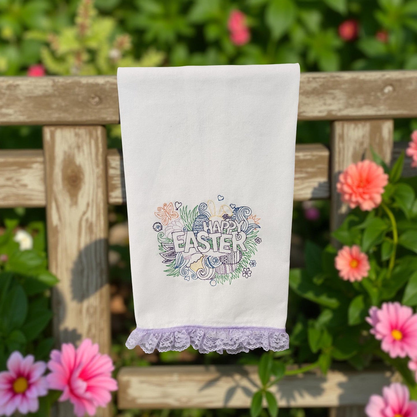 Hand-Crafted Embroidered Decorative Easter Hand Towels