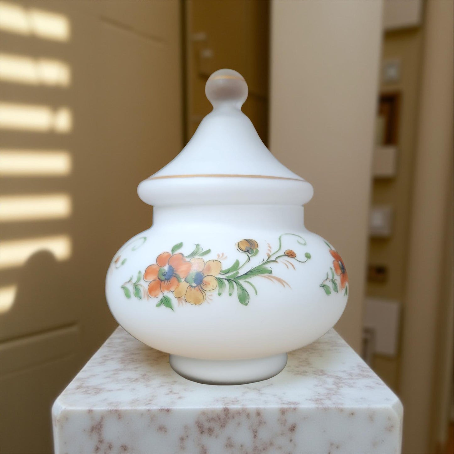 Norlean Frosted Glass Jar Vintage Home Decor