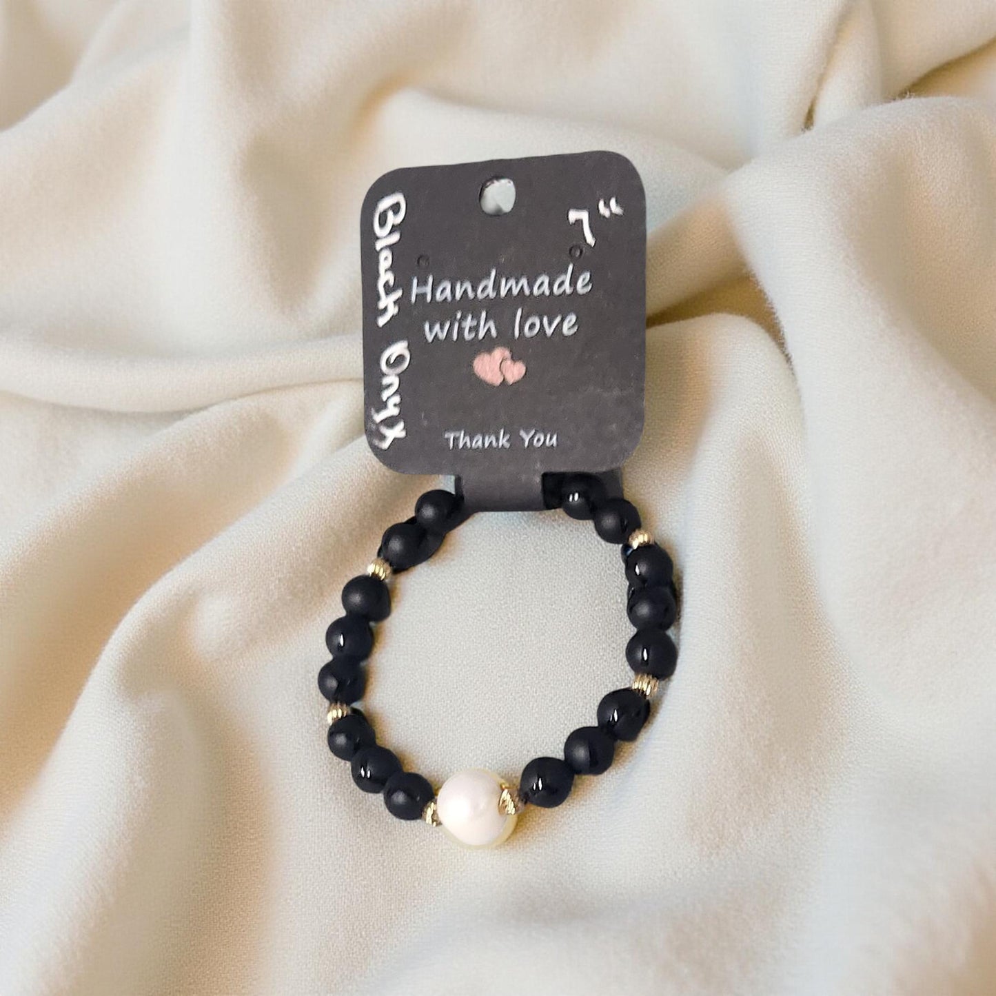 Black Onyx Beaded Bracelet - Stone of Protection