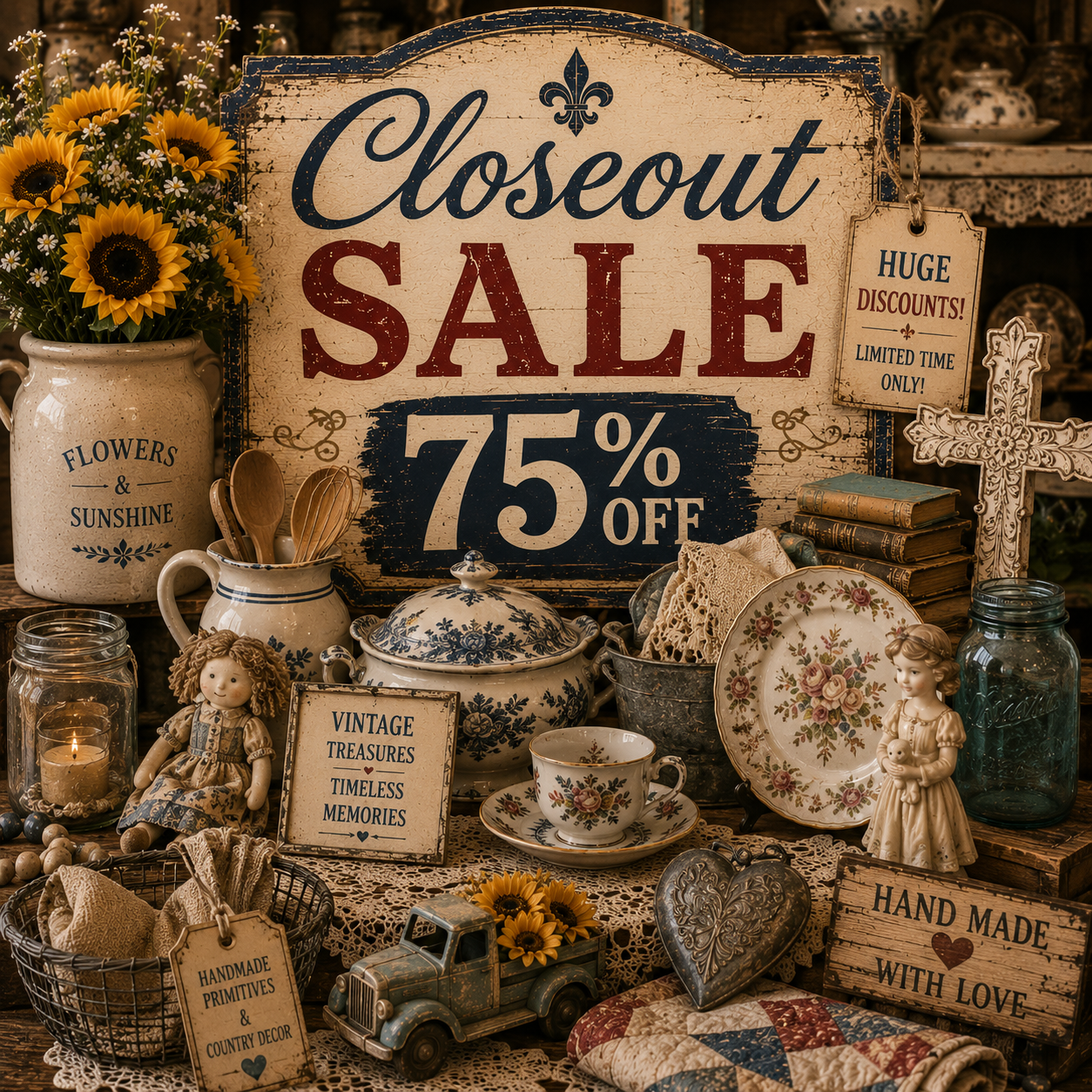 Closeout Sale 75% OFF