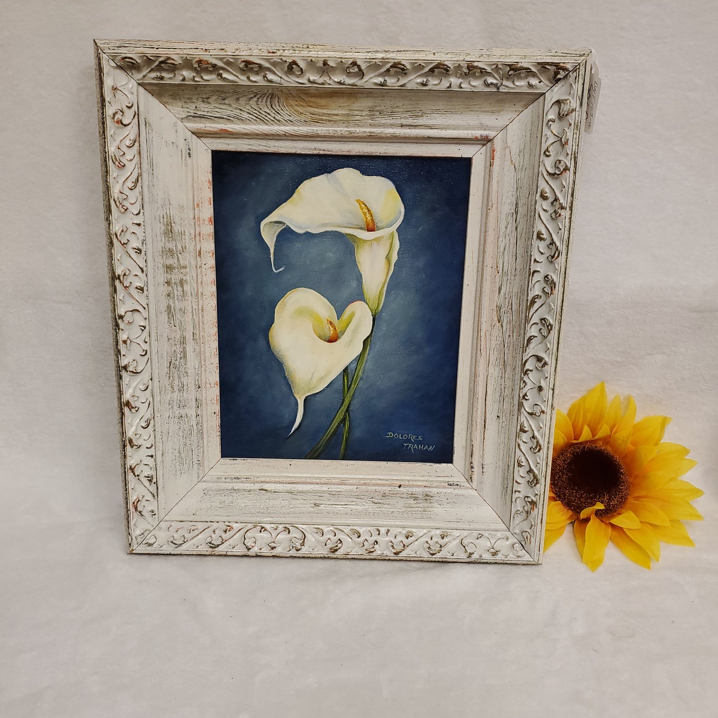 Calla Lillies in White Frame