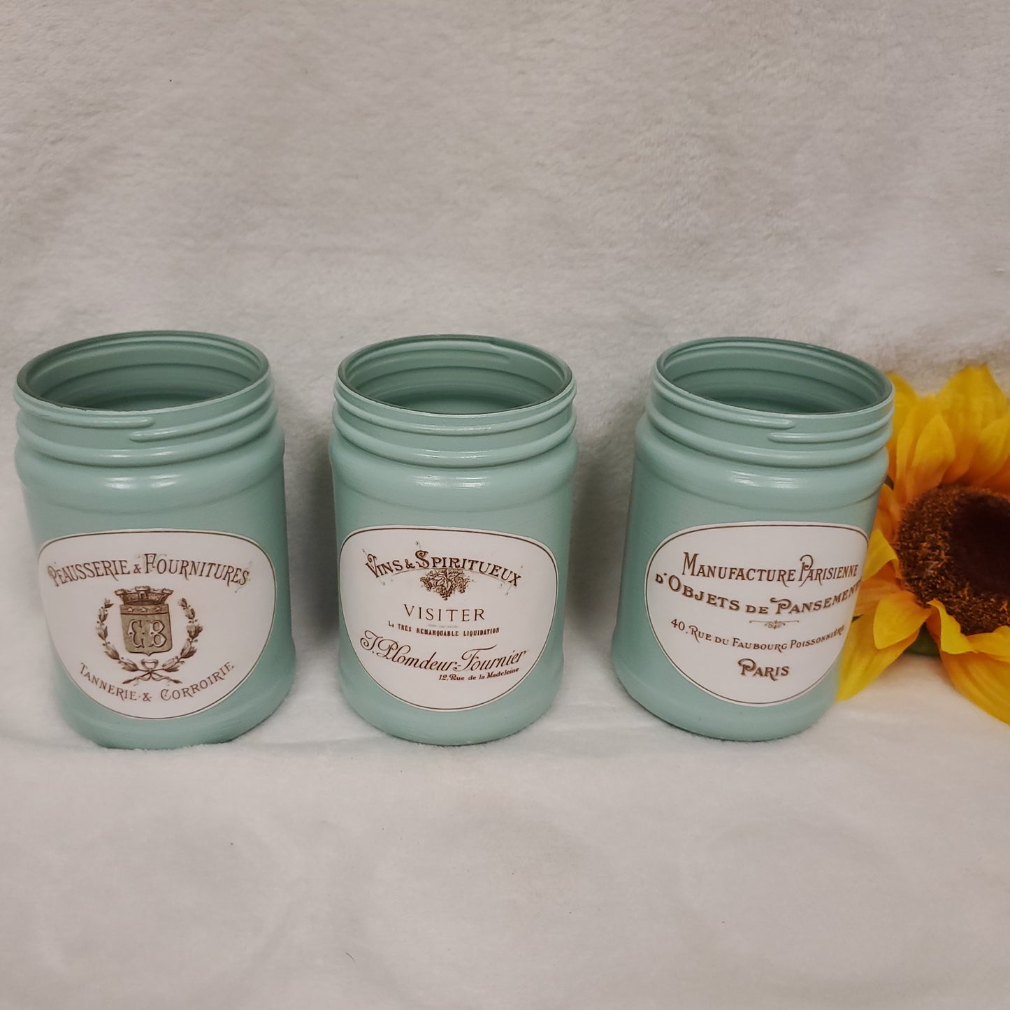 Farmhouse Style Decorated Vases (set of 3) - Medium Size