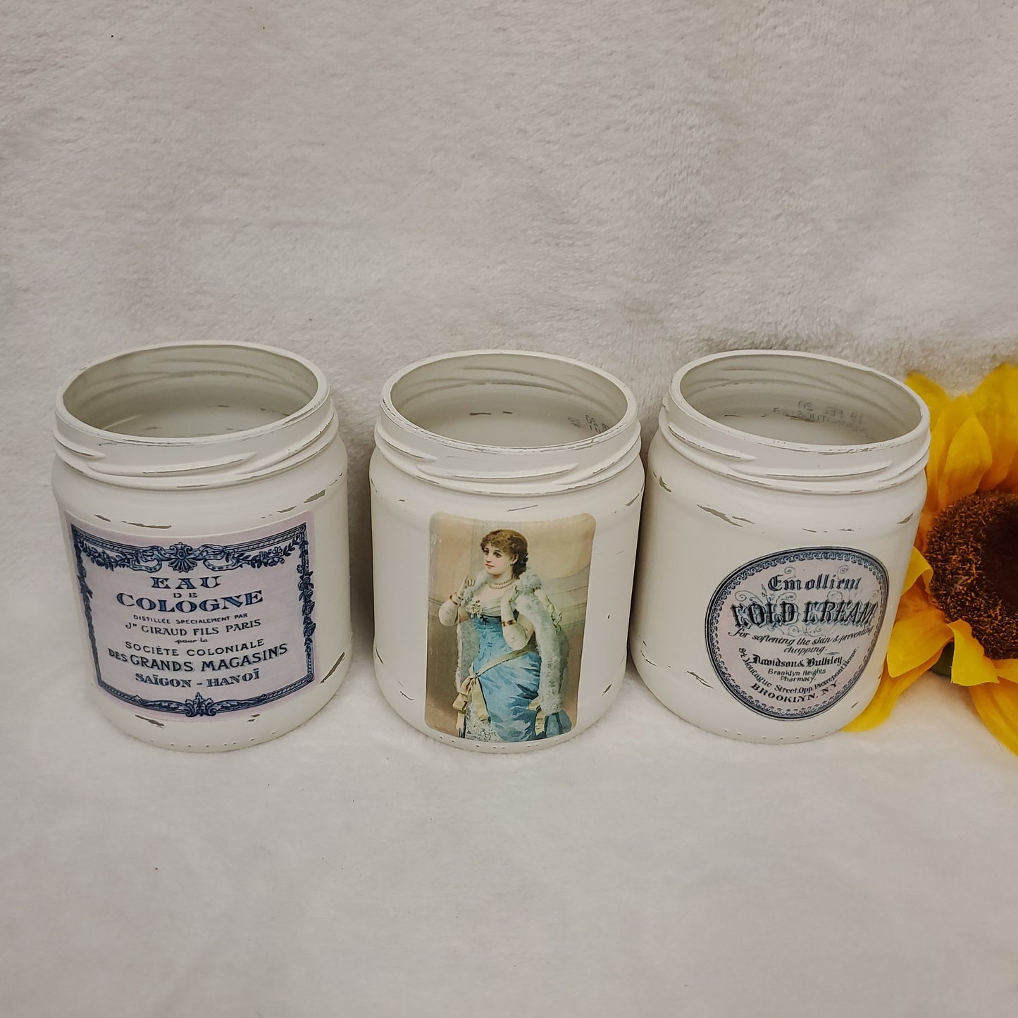 Farmhouse Style Decorated Vases (set of 3) - Medium Size