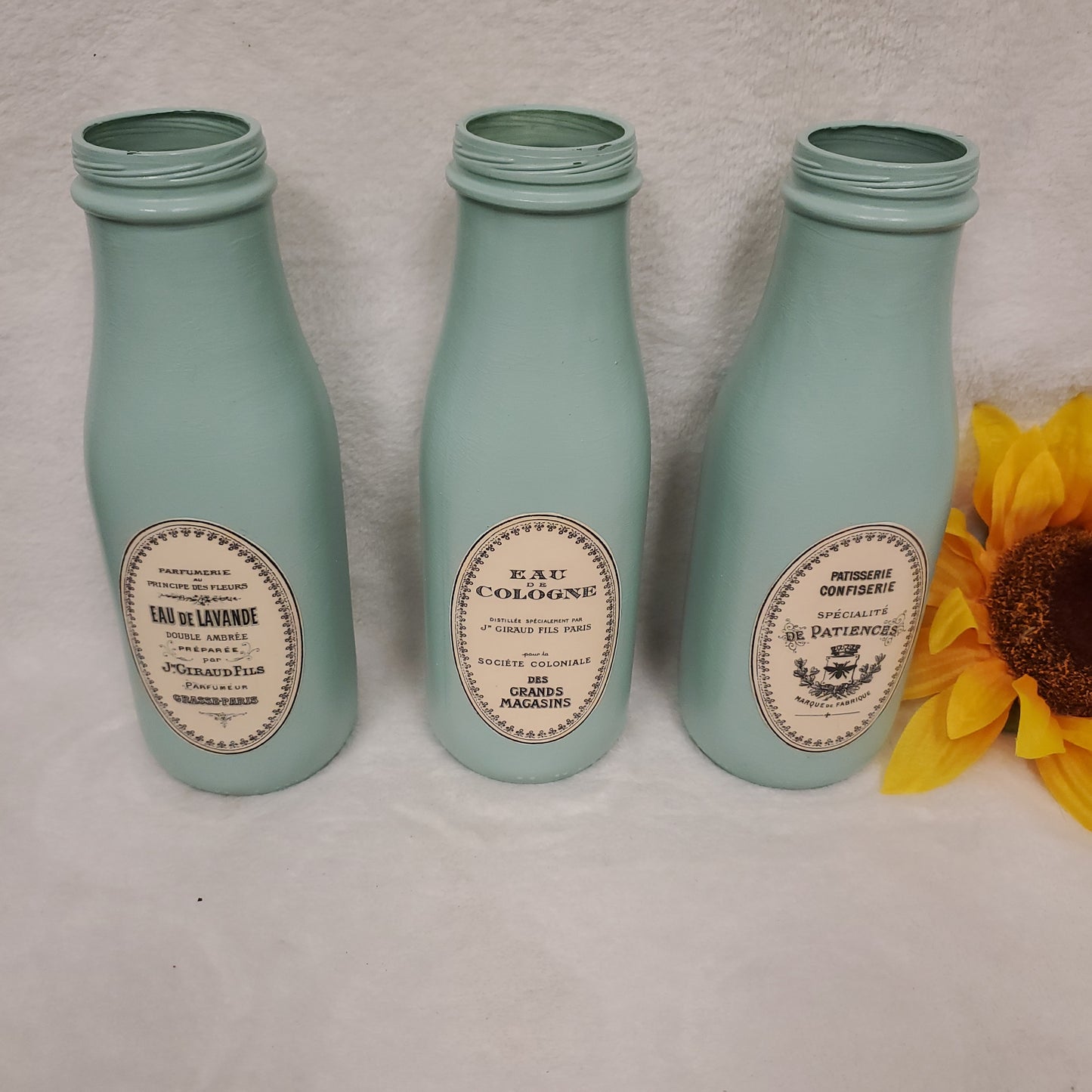 Farmhouse Style Decorated Vases (set of 3) - Medium Size