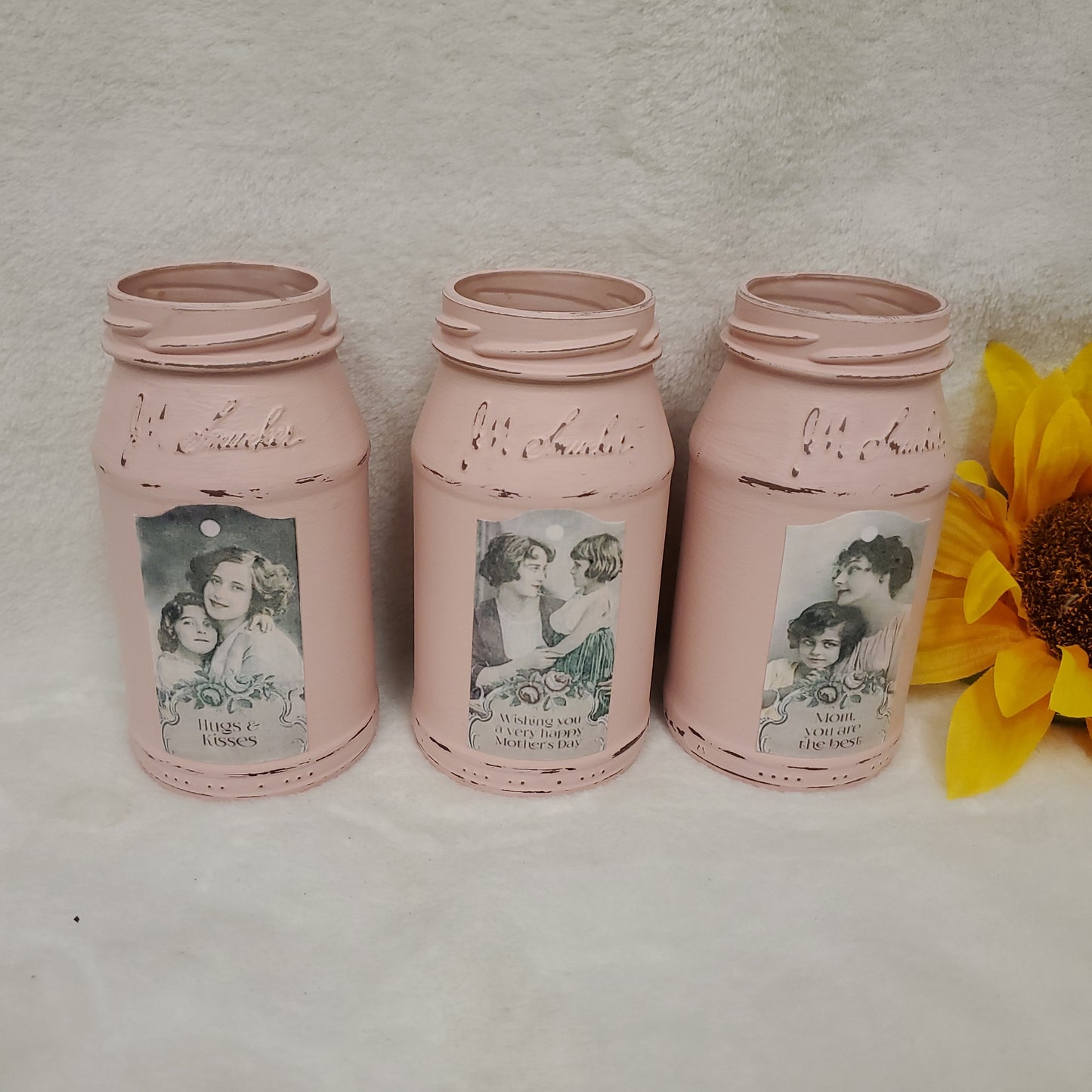 Vintage-Inspired Rustic Vases (set of 3) - Small Size