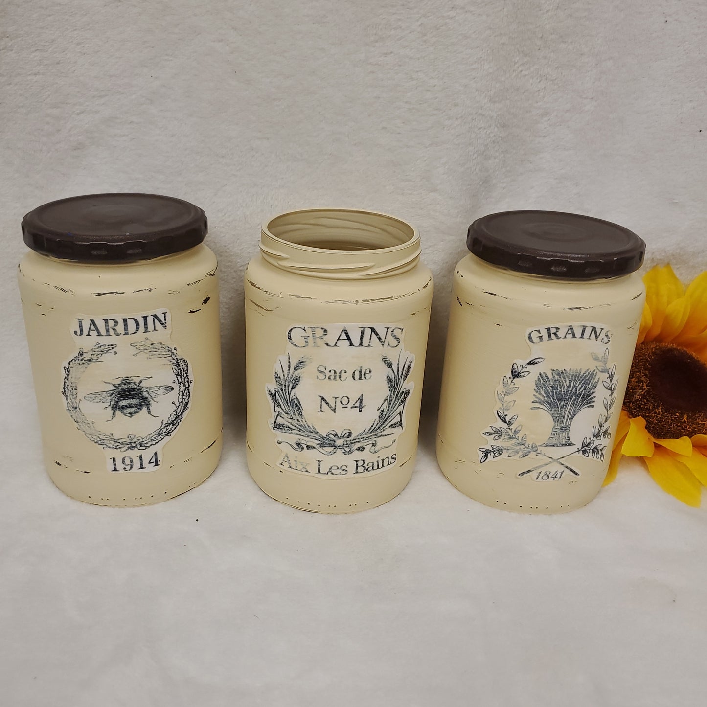 Rustic Kitchen Display (set of 3) Vintage Inspired Table Decor