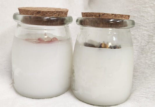 Candles with Tumbled Stones