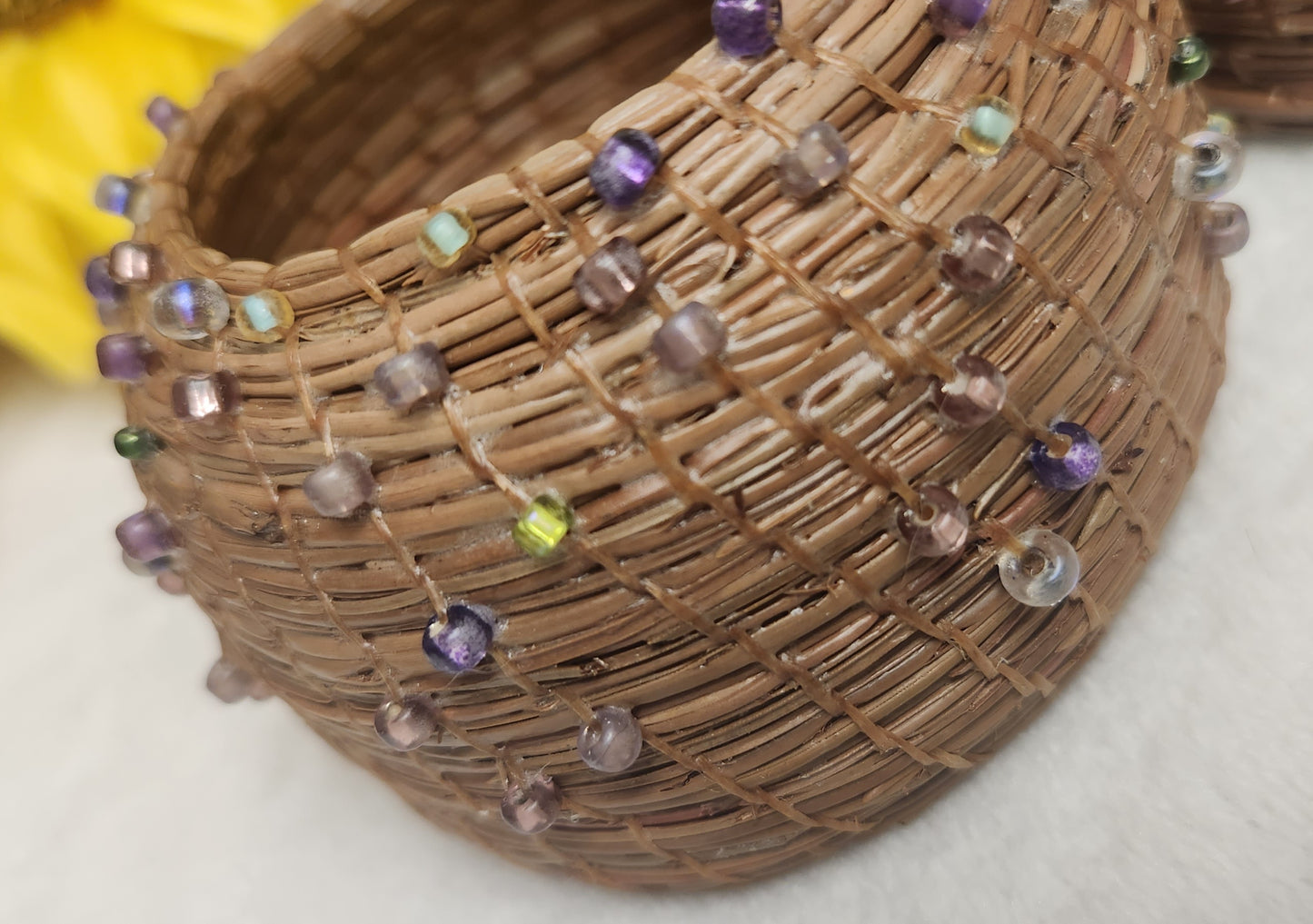 Beaded Pine Needle Baskets