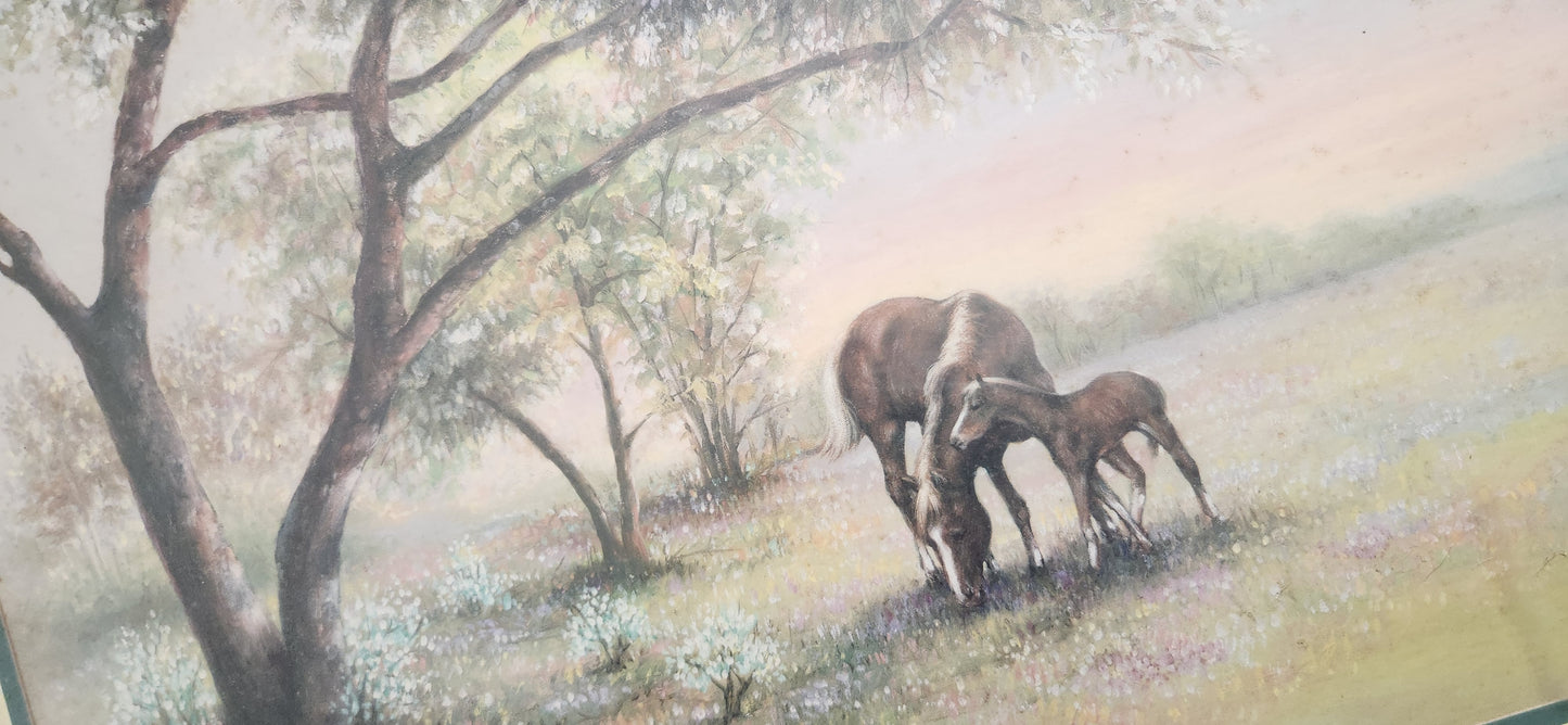 Artistic Elegance: Stunning Horses Under a Tree Print by Joe Sambatora