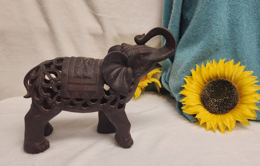 Carved Wood Hollow Elephant Statue