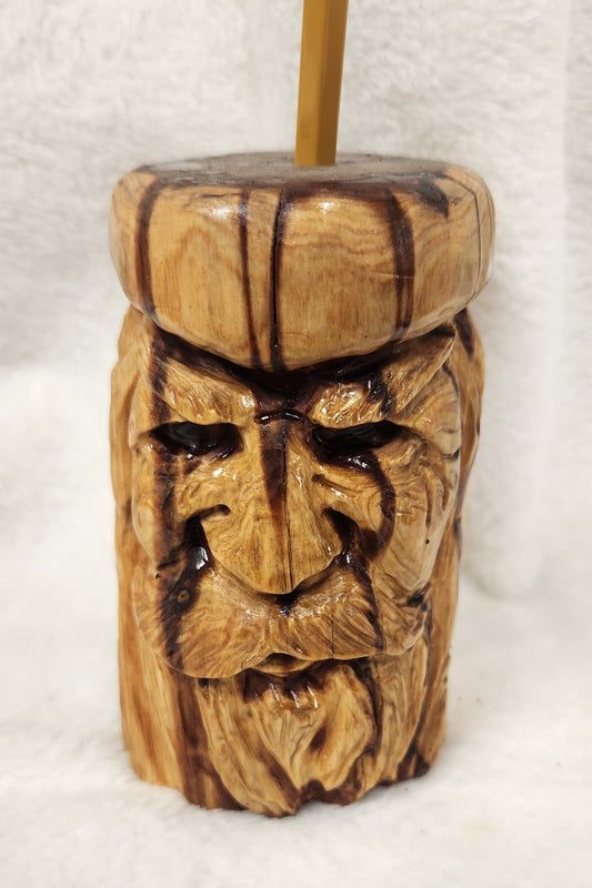Handcrafted Wood Spirit Pencil Holders - Rustic Desk Decor