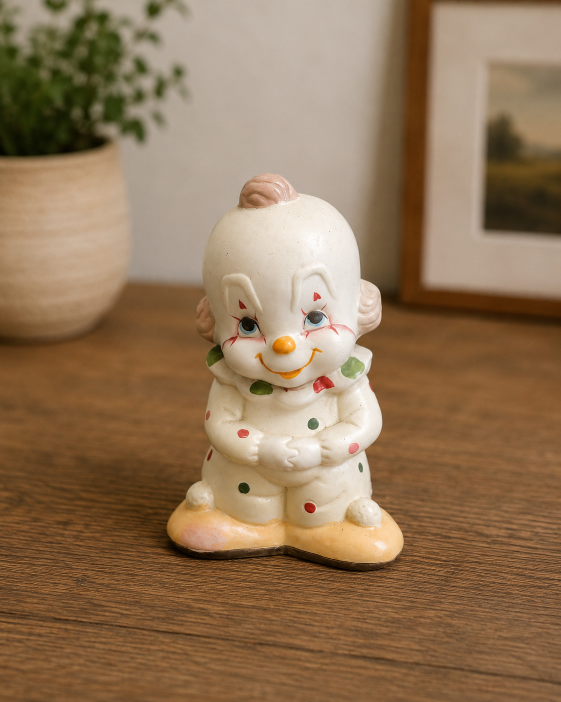 Vintage Interpur Clown Figurine | Collectible Porcelain Clown Decor | Retro Home Accent