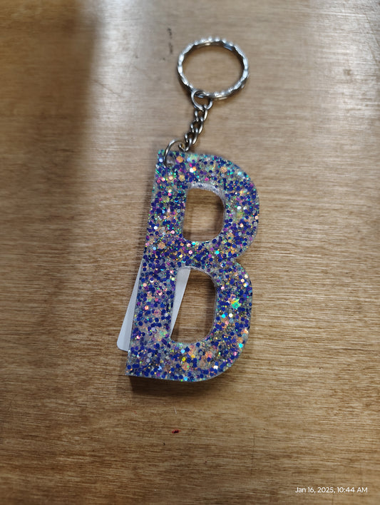 Resin Alphabet Keychains A thru L