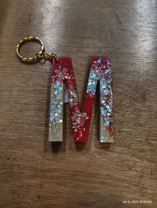 Resin Alphabet Keychains M thru Z