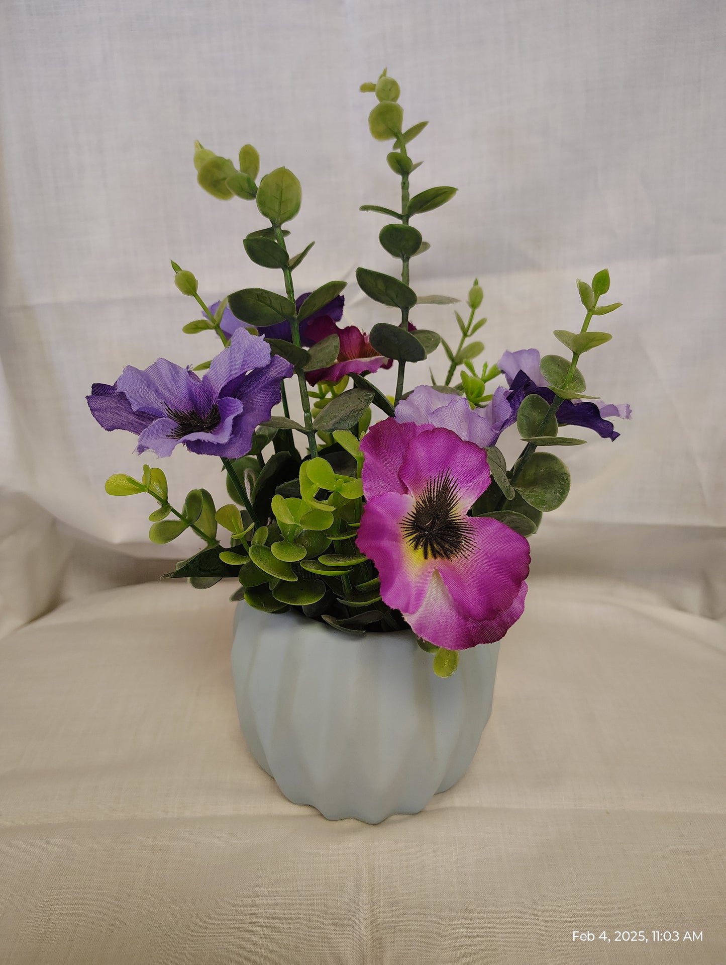 Handcrafted Silk Arrangements in Country Chic Ceramic Vases