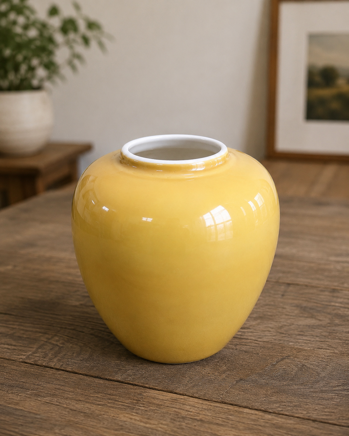 Vintage Fitz & Floyd Yellow Ceramic Vase | Handcrafted Art Pottery Home Decor