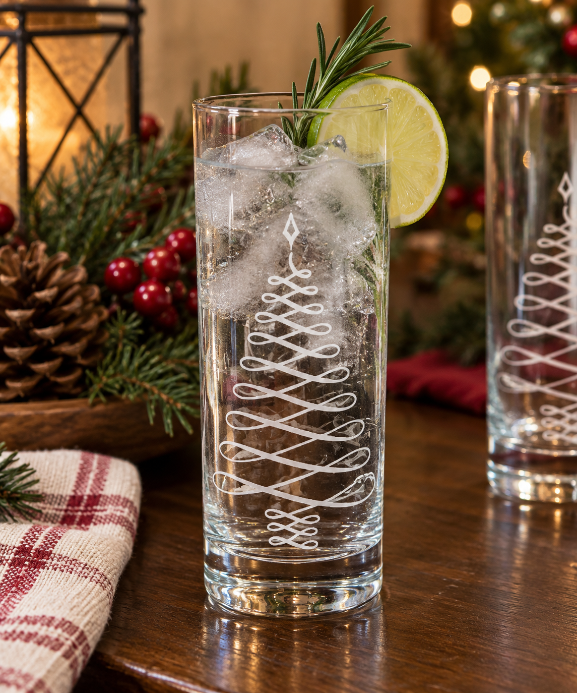 Vintage Jack Daniel’s Christmas Tree Highball Glasses