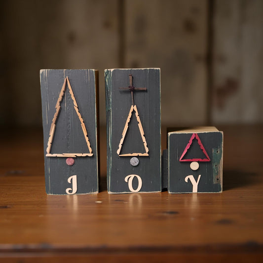 Handcrafted “Joy” Wooden Board Set