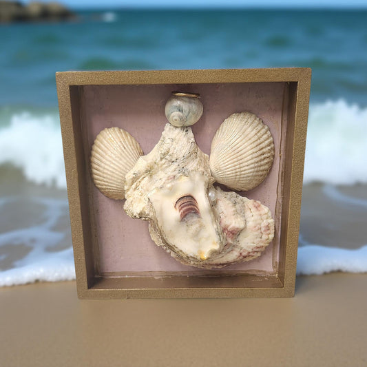 Framed Oyster Shell Inspired Angel - Hand-crafted