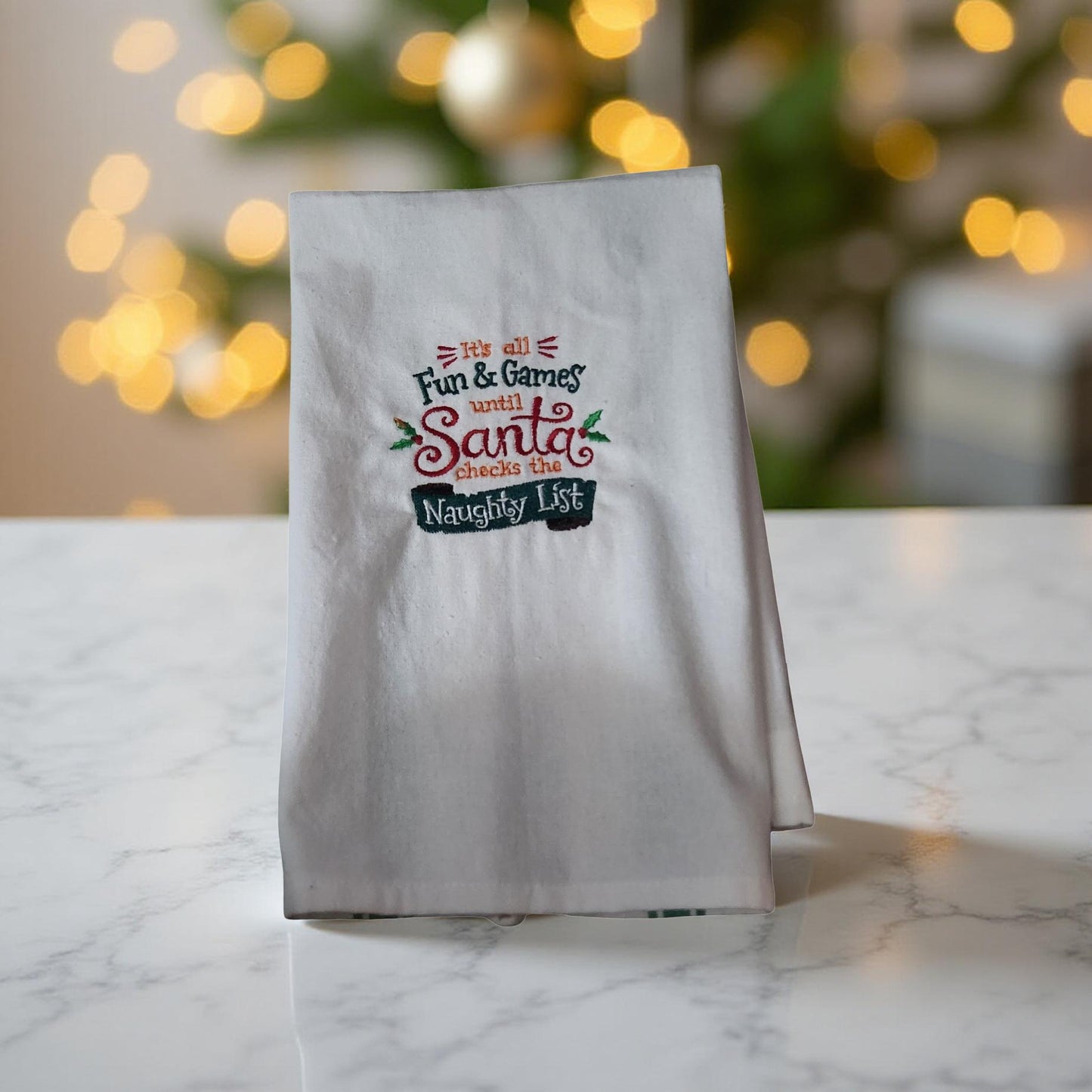 Hand-Crafted Embroidered Christmas Hand Towels