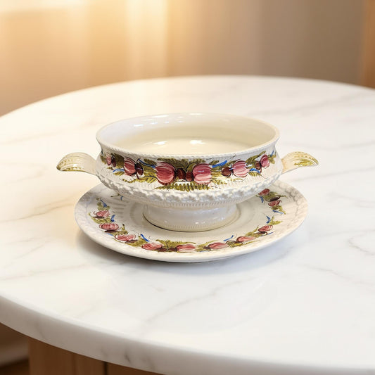 Italian Floral Soup Tureen w/ Underplate