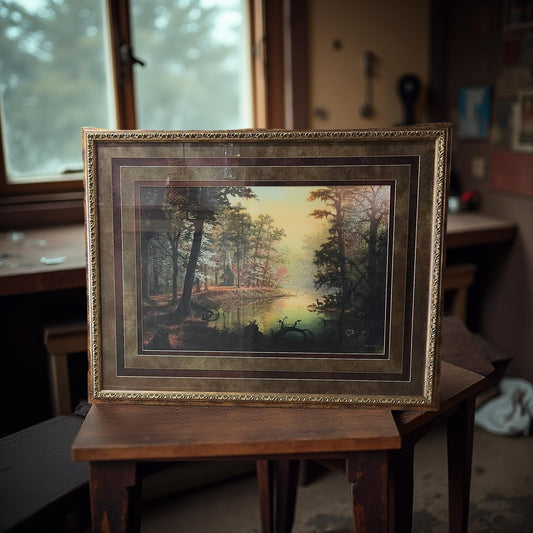 Louisiana Art Prints by R. C. Davis - Church in Woods