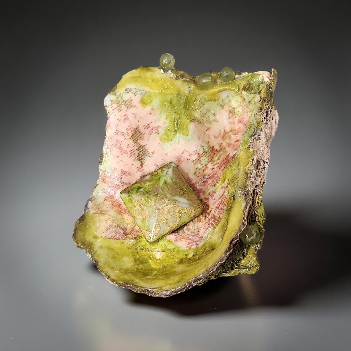 Floral Decorated Oyster Shells - Hand-Crafted