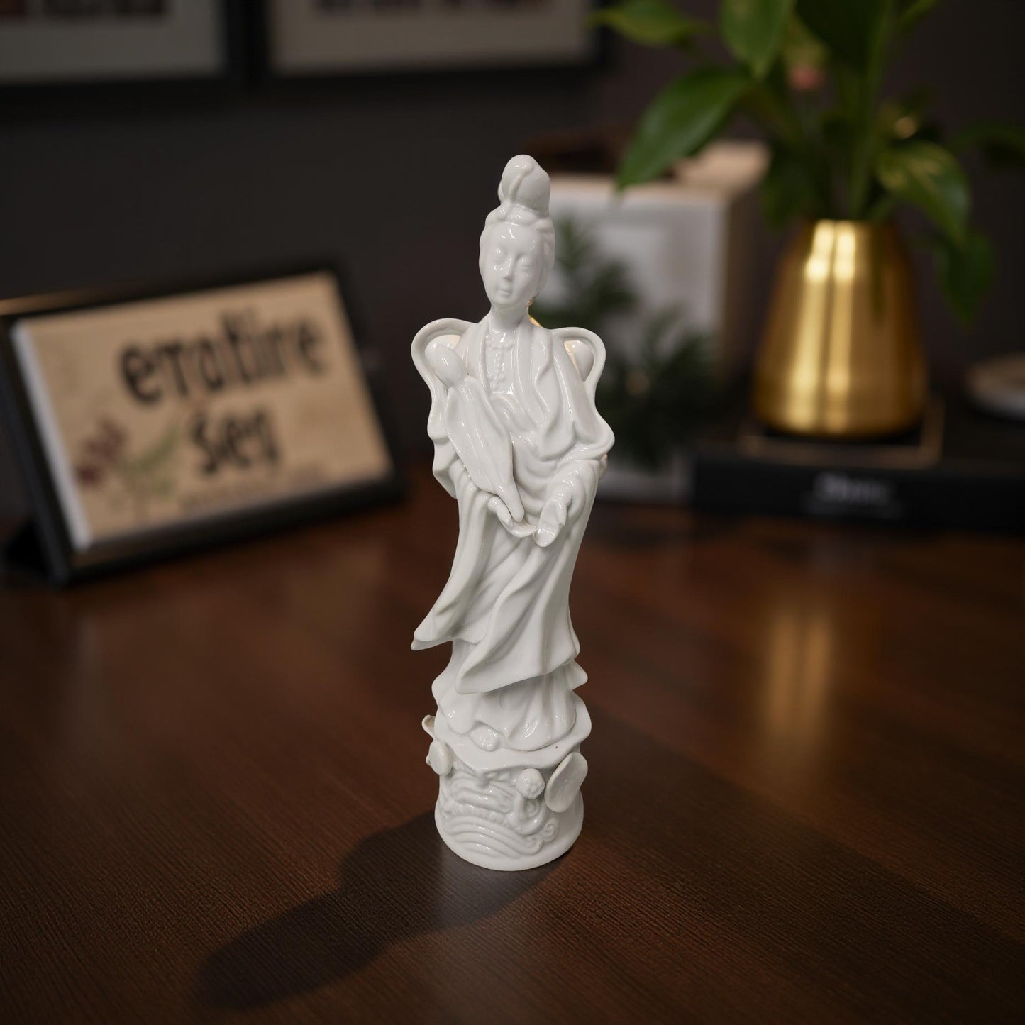 Large White Porcelain Guanyin (Kwan Yin) Statue