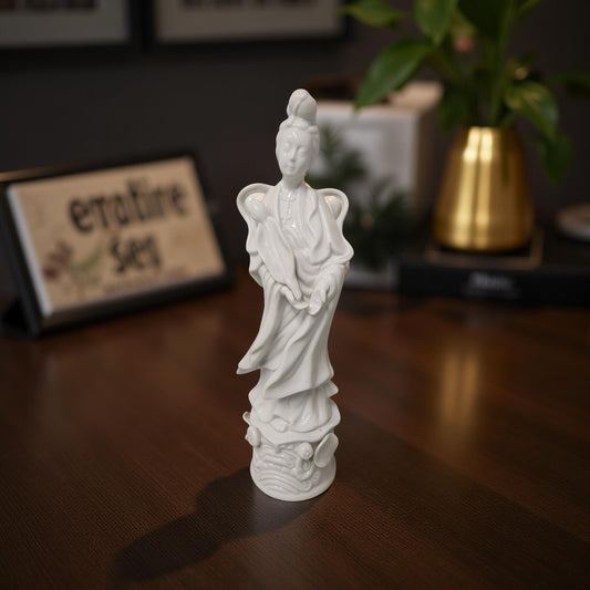 Large White Porcelain Guanyin (Kwan Yin) Statue