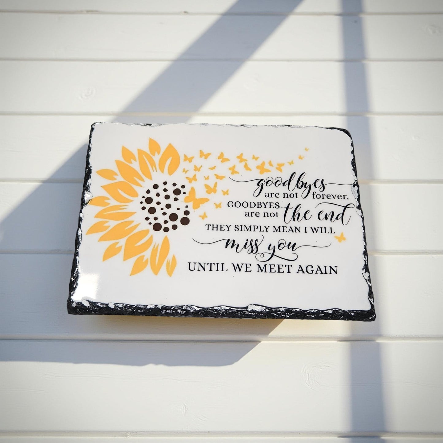 Butterfly with Flowers Decorative Slate - Beautiful Memorial Sign