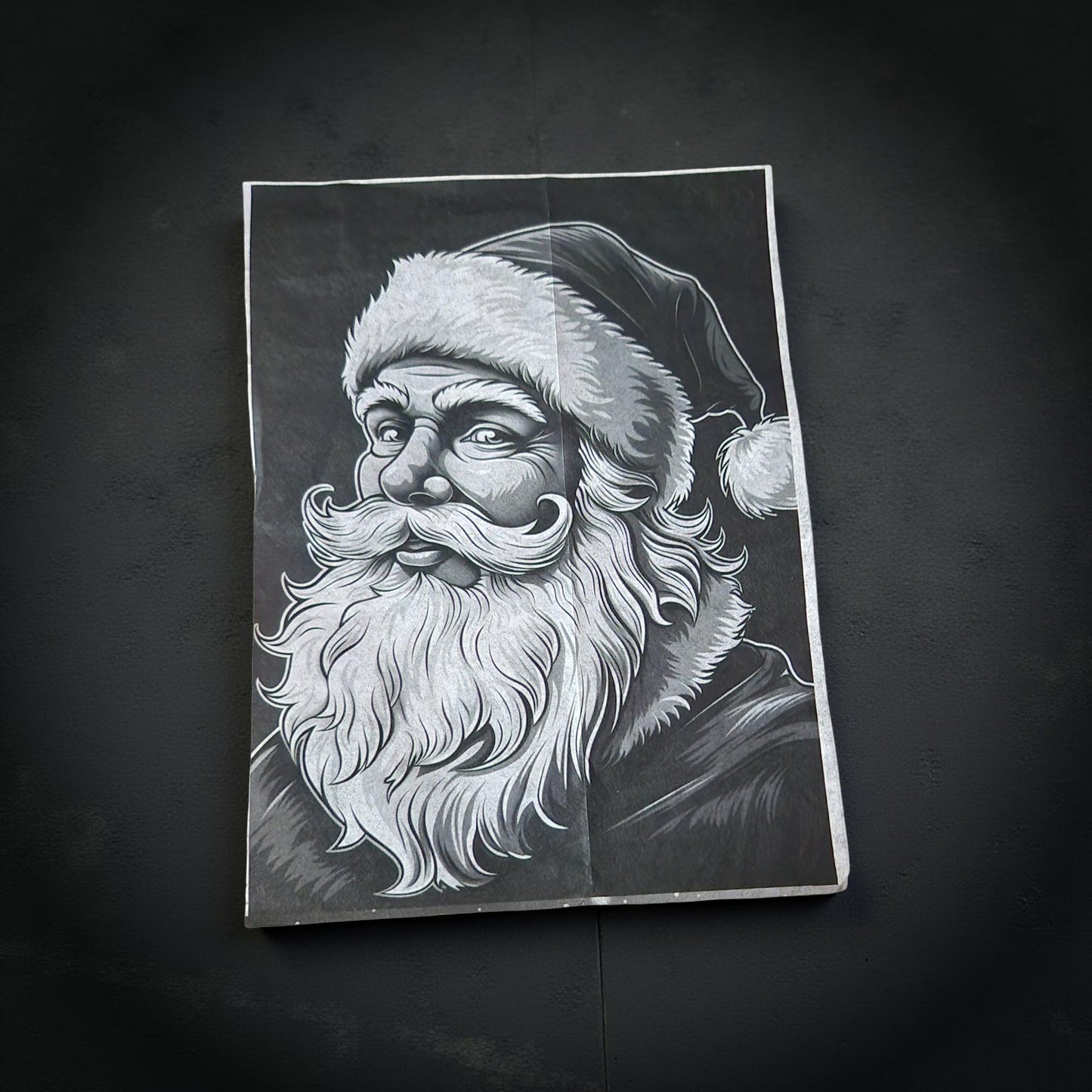 Monotone Santa Face Decoupage Paper