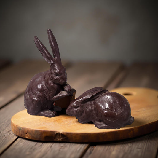 Antique Japanese Bronze Rabbit Okimono – Pair