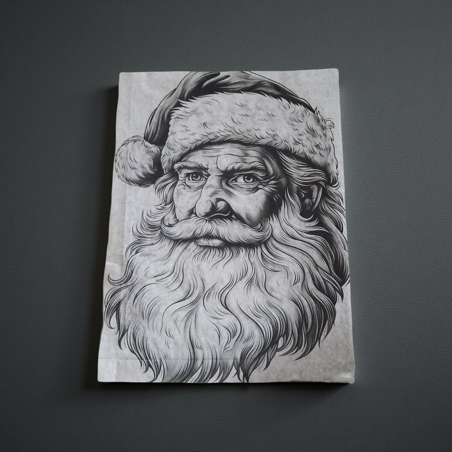 Monotone Santa Face Decoupage Paper