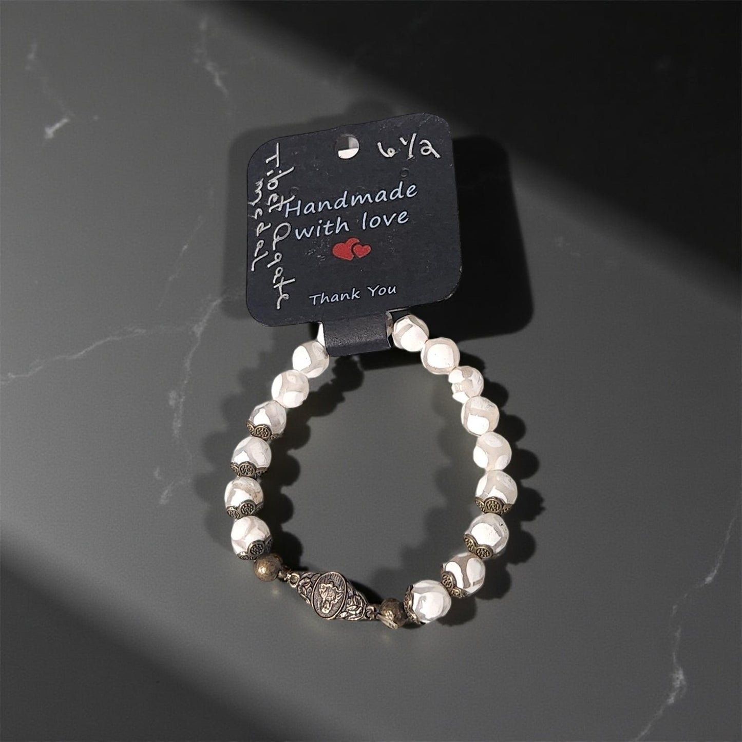 Unique Tibetan Style Bracelet with Metal Charms