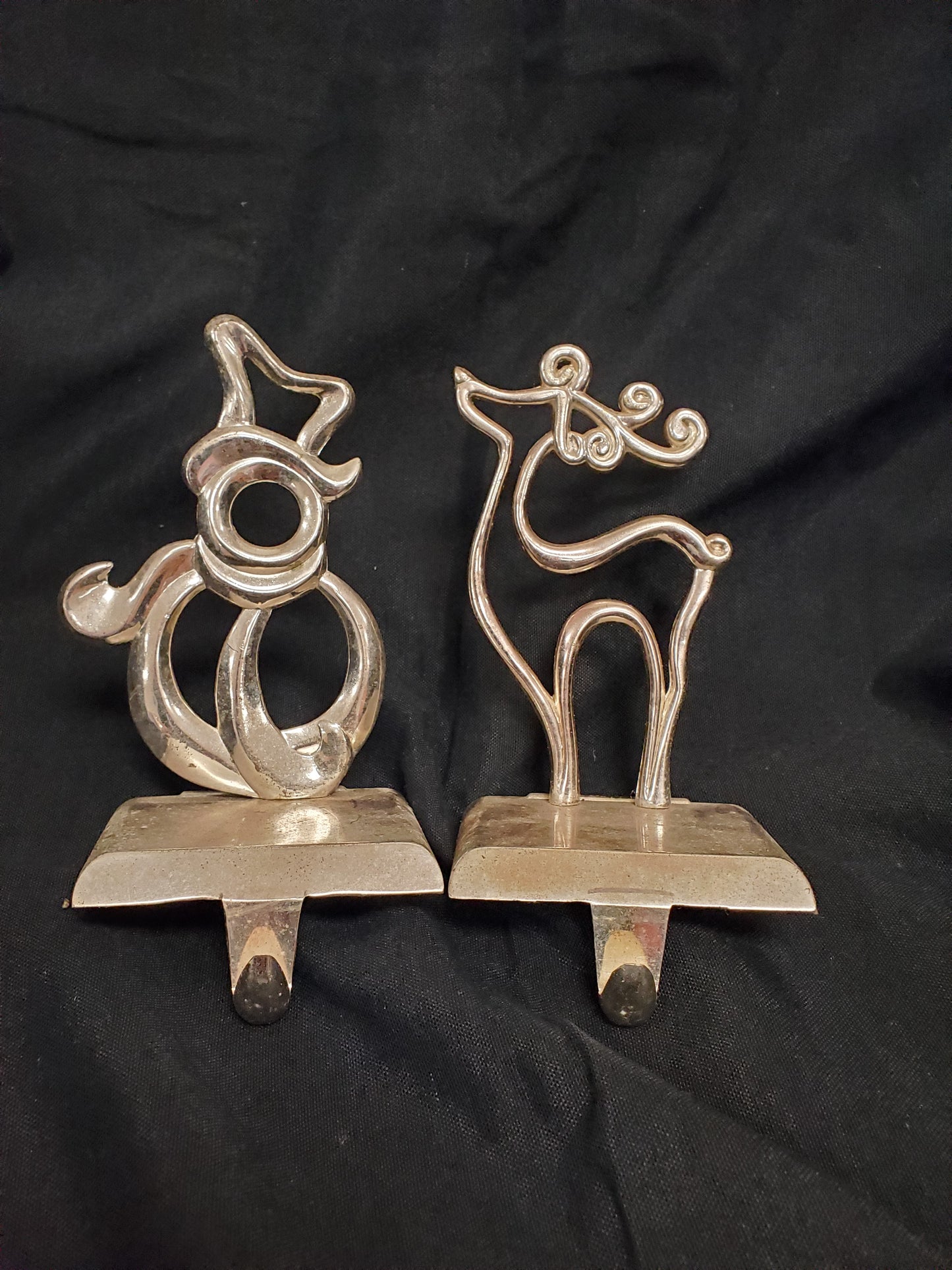 Silver Metal Reindeer & Snowman