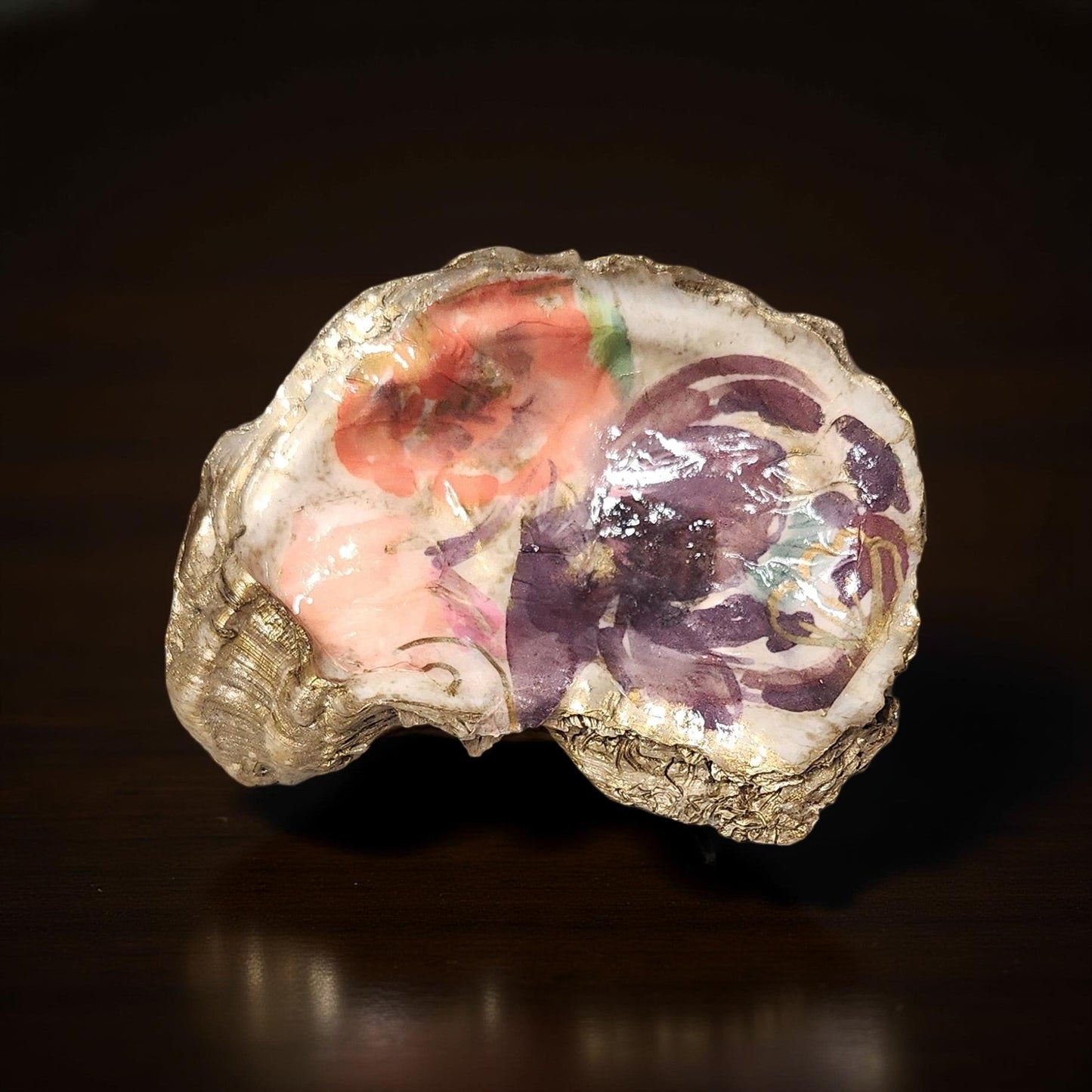 Floral Decorated Oyster Shells - Hand-Crafted