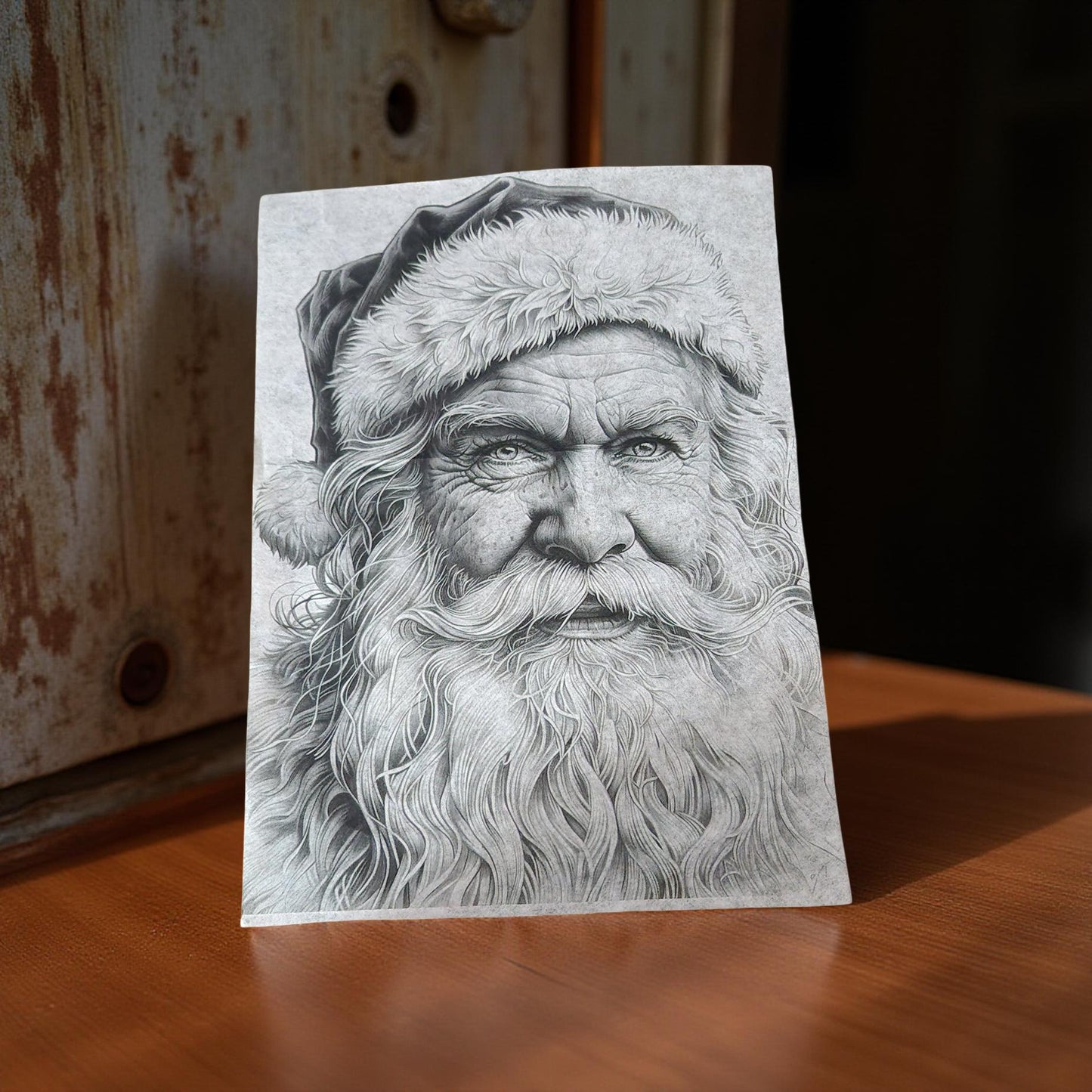 Monotone Santa Face Decoupage Paper