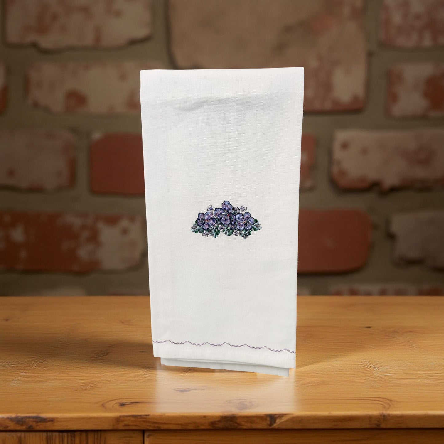 Hand-Crafted Embroidered Day Lily and Floral Theme Hand Towels