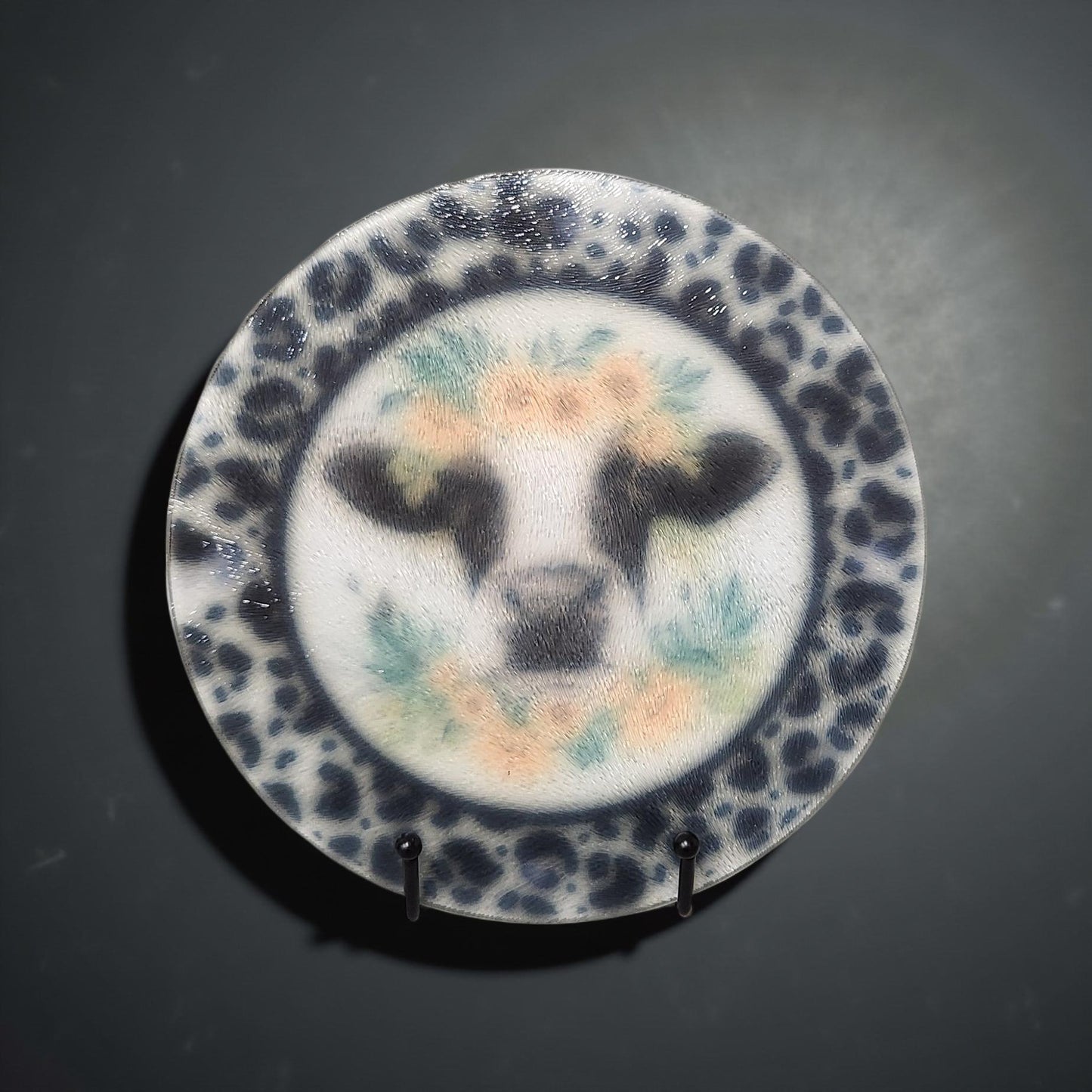 8″ Decorative Glass Round Cutting Board  - Fun Quotes