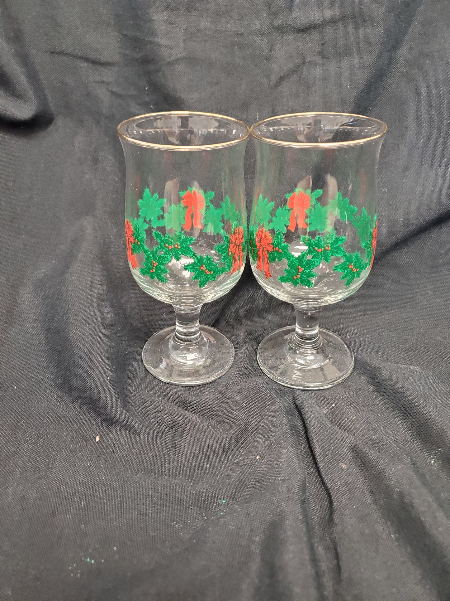 Holly Berry Wine Glasses for Arby's 1980 Christmas (set of 6)