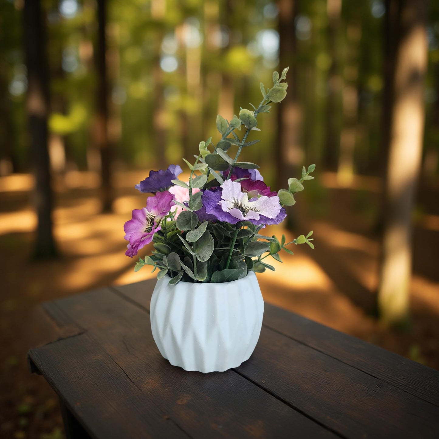 Handcrafted Silk Arrangements in Country Chic Ceramic Vases