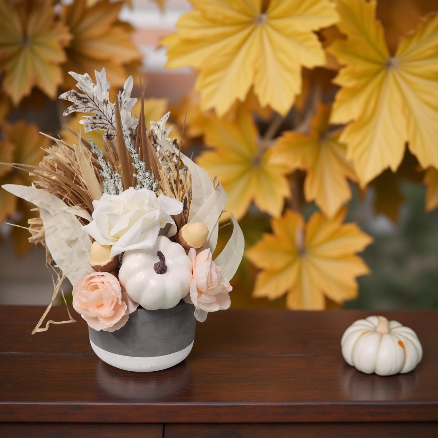 Rustic Autumn Silk Arrangement Centerpiece