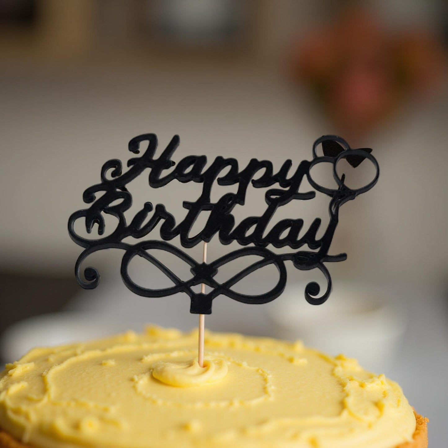 Chic Black Cake Decoration for Modern Birthday Parties